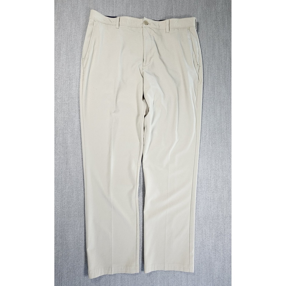 IZOD Golf Chino Pants Beige 36x32 Men's Polyester Elastane Lightweight Pockets